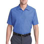 Long Size, Short Sleeve Striped Industrial Work Shirt