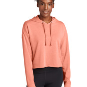 Ladies PosiCharge ® Tri Blend Wicking Fleece Crop Hooded Pullover