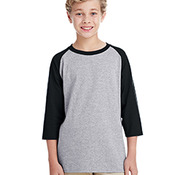 Youth Heavy Cotton™ 3/4-Raglan Sleeve T-Shirt