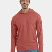 Unisex Garment-Dyed Jersey Hooded Long Sleeve T-Shirt